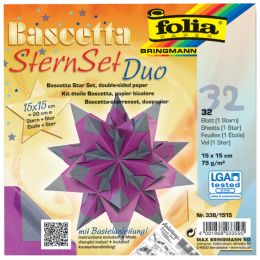 folia Faltblätter Bascetta-Stern, 150x150 mm, lila/anthrazit