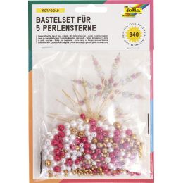 folia Perlensterne-Set, 340-teilig, gold / grn / pink