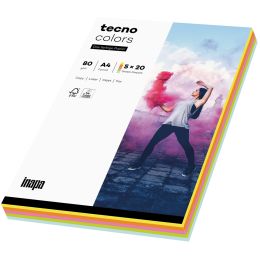 tecno Multifunktionspapier colors, A4, 80 g/qm,Pastellfarben