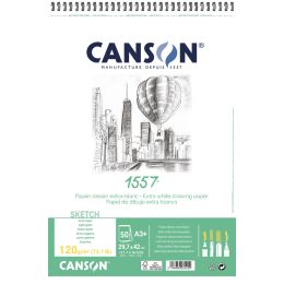CANSON Zeichenpapierblock 1557, DIN A3+, 120 g/qm, 50 Blatt