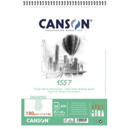 CANSON Zeichenpapierblock 1557, DIN A3+, 120 g/qm, 50 Blatt