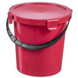 plast team Pflckeimer mit Deckel, 5 Liter, rot