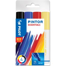 PILOT Pigmentmarker PINTOR, medium, 4er Set ESSENTIALS