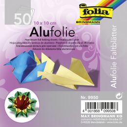 folia Alu-Faltblätter, 100 x 100 mm, 50 Blatt, sortiert