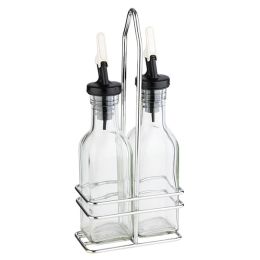 APS Essig- und Öl-Menage, Glas/Edelstahl, 0,12 Liter