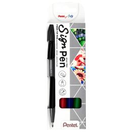PentelArts Faserschreiber Sign Pen S520, 4er Etui