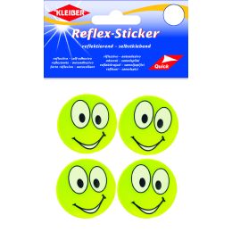 KLEIBER Reflex-Sticker Happy Face big eyes, gelb