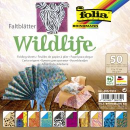 folia Faltblätter Wildlife, 150 x 150 mm, 80g/qm, 50 Blatt