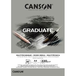 CANSON Studienblock GRADUATE MIXED MEDIA, grau, DIN A4