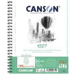 CANSON Zeichenpapierblock 1557, DIN A5+, 180 g/qm, 30 Blatt