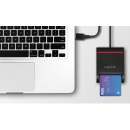 LogiLink USB 2.0 Smart-ID-Kartenleser, schwarz