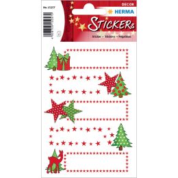 HERMA Weihnachts-Sticker DECOR Weihnachtsgre, beglimmert