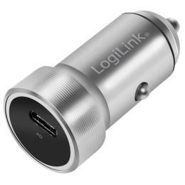LogiLink USB-KFZ-Ladegert, 1-fach, silber