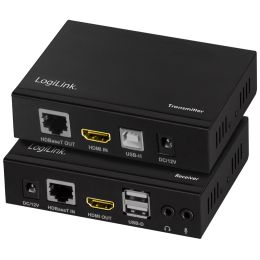 LogiLink 4K/60 Hz HDMI KVM Extender Set, HDBaseT, 6x USB-A