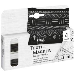 KREUL Textilmarker OPAK, Black & White 4er-Set