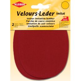 KLEIBER Velour-Aufbügelflecken oval, 100 x 130 mm, rot