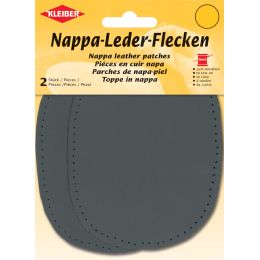 KLEIBER Nappa-Lederflecken oval, 100 x 125 mm, dunkelgrau