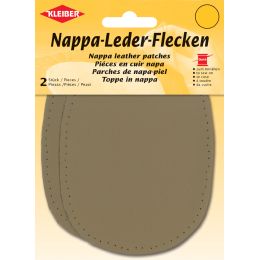 KLEIBER Nappa-Lederflecken oval, 100 x 125 mm, dunkelgrau