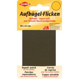 KLEIBER Zephir-Aufbügel-Flicken, 300 x 60 mm, dunkelbraun