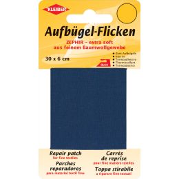 KLEIBER Zephir-Aufbügel-Flicken, 300 x 60 mm, dunkelblau