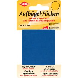 KLEIBER Zephir-Aufbügel-Flicken, 300 x 60 mm, mittelblau