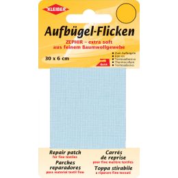 KLEIBER Zephir-Aufbügel-Flicken, 300 x 60 mm, hellblau