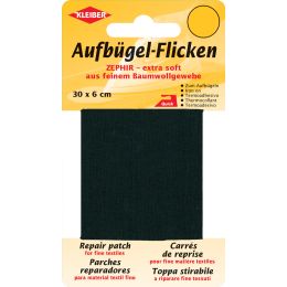 KLEIBER Zephir-Aufbügel-Flicken, 300 x 60 mm, schwarz