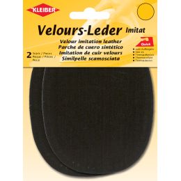 KLEIBER Velour-Aufbgelflecken oval, 100 x 130 mm,mittelgrau