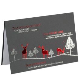 RMERTURM Weihnachtskarte Rote Hirschfamilie