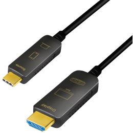 LogiLink USB-C AOC Hybrid Glasfaserkabel, 4K/60Hz, 20 m
