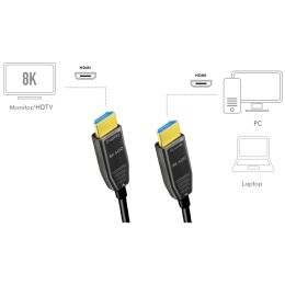 LogiLink HDMI AOC Hybrid Glasfaserkabel, 8K/60Hz, 10 m