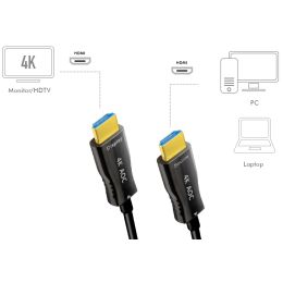 LogiLink HDMI AOC Hybrid Glasfaserkabel, 4K/60Hz, 50 m
