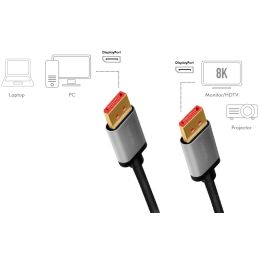 LogiLink DisplayPort 1.4 Kabel, Stecker - Stecker 3,0 m