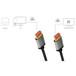 LogiLink HDMI Kabel 2.1, A-Stecker - A-Stecker, 1,0 m