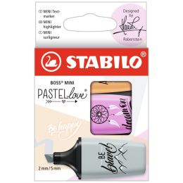 STABILO Textmarker BOSS MINI Pastellove 2.0, 5er Karton-Etui