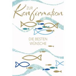 SUSY CARD Konfirmationskarte Fische-Wellen