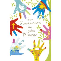SUSY CARD Kommunionskarte Bunte Hände
