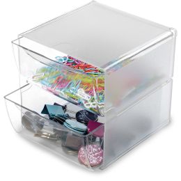 deflecto Organisationsbox Cube, 4 Schubladen, glasklar