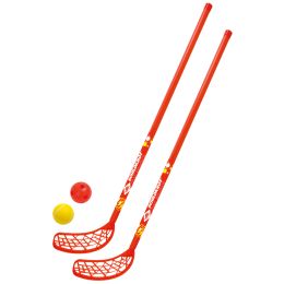 SCHILDKRT Fun-Hockey Set, 4-teilig, rot / gelb
