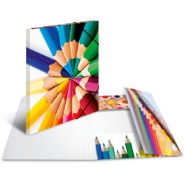 HERMA Eckspannermappe Farbklekse, aus Karton, DIN A4