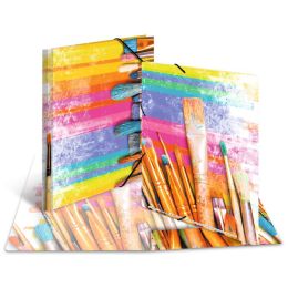 HERMA Eckspannermappe Farbklekse, aus Karton, DIN A4