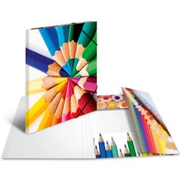 HERMA Eckspannermappe Farbklekse, aus Karton, DIN A3