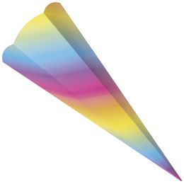 folia Schultten-Zuschnitt, 6-eckig, 680mm, Regenbogenfarben