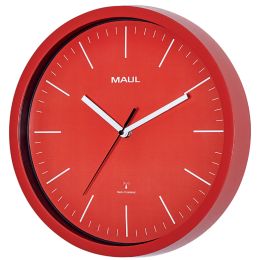MAUL Wanduhr/Funkuhr MAULjump, Durchmesser: 305 mm, rot