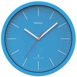 MAUL Wanduhr/Funkuhr MAULjump, Durchmesser: 305 mm, blau