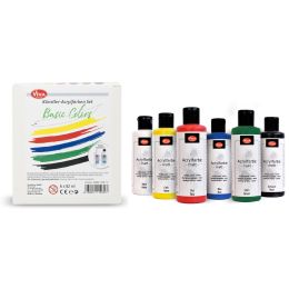 ViVA DECOR Acrylfarben-Set Basic Colors, 6-teilig