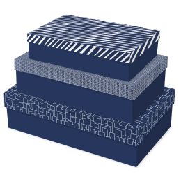 Clairefontaine Geschenkboxen-Set Men in Blue, 3-teilig