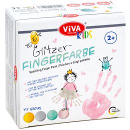 ViVA DECOR Fingerfarbe ViVA KIDS, 4er-Set Glitzer