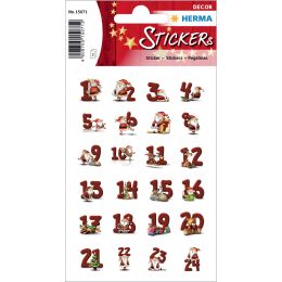 HERMA Weihnachts-Sticker DECOR Adventskalenderzahlen Symbole