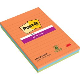Post-it Haftnotizen Super Sticky Notes, 101 x 152mm, liniert